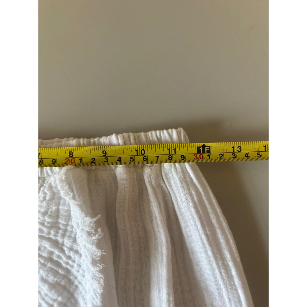 Stark X White Cotton Gauze High Low Ruffle Skirt | Size Small - Picture 6 of 8